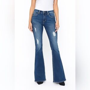 Denim Blue Low Rise Boyfriend Jeans